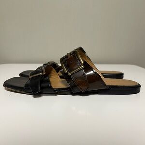 DRIES VAN NOTEN Two-Strap Flat Slide Sandals Women’s EU 41 US 11 UK 10